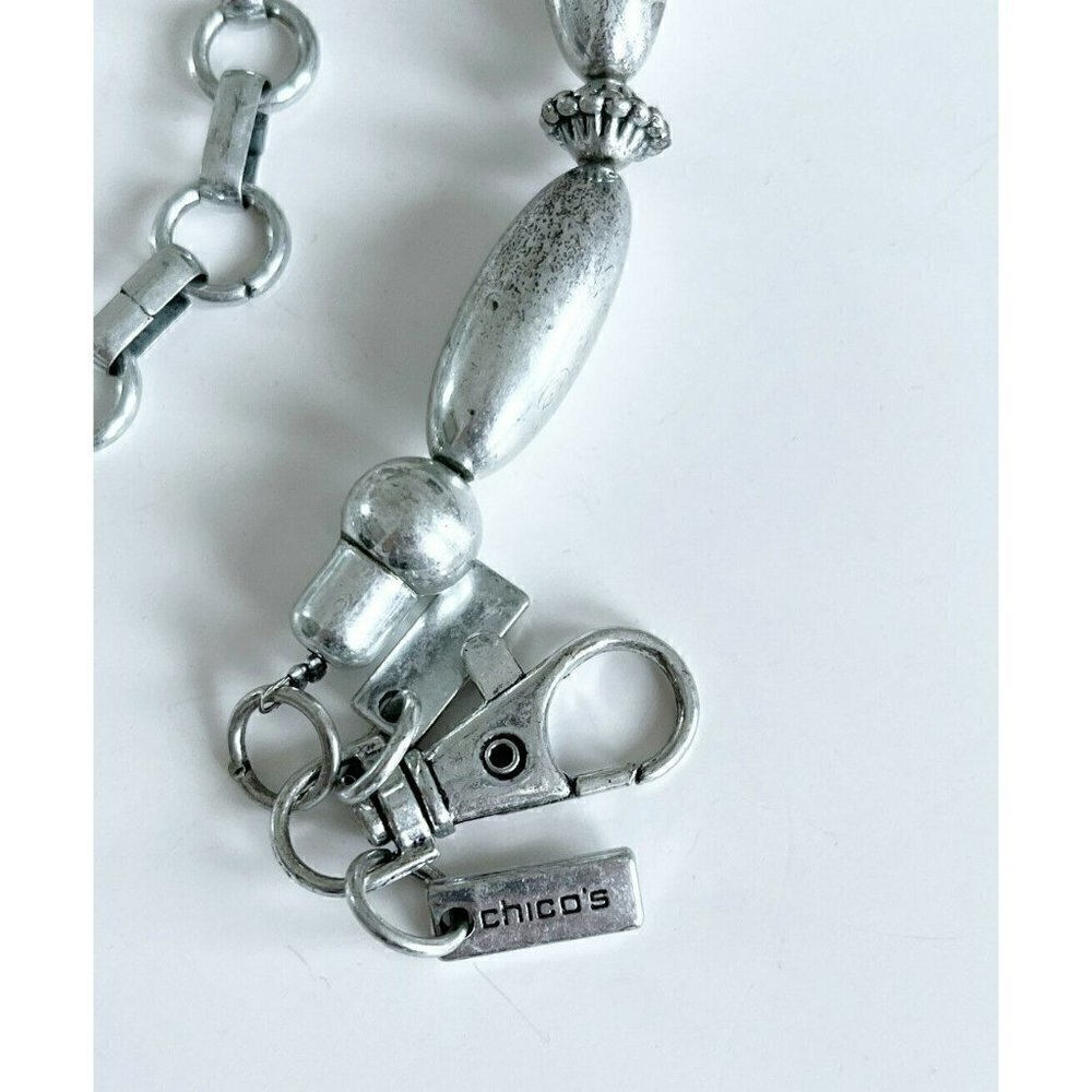 Chico's Parker Silver-Tone Coin Dangling Charms Chain Belt Size M Boho Gypsy - Picture 6 of 11